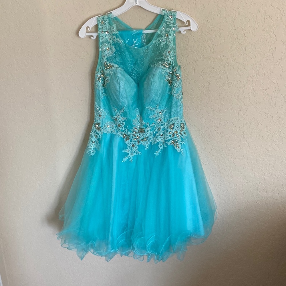 Teal Lace formal Dress
